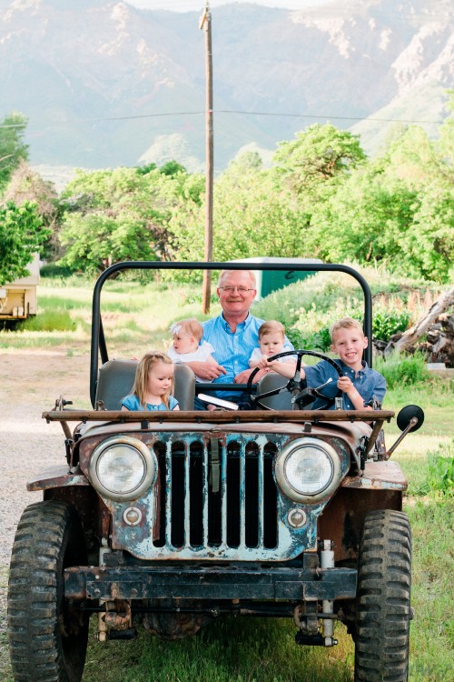 Grandkids in Grampa’s Jeep